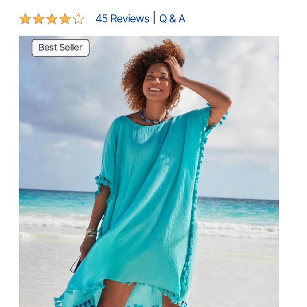 Swimsuits For All Blue Bell Sleeve Swim Coverup